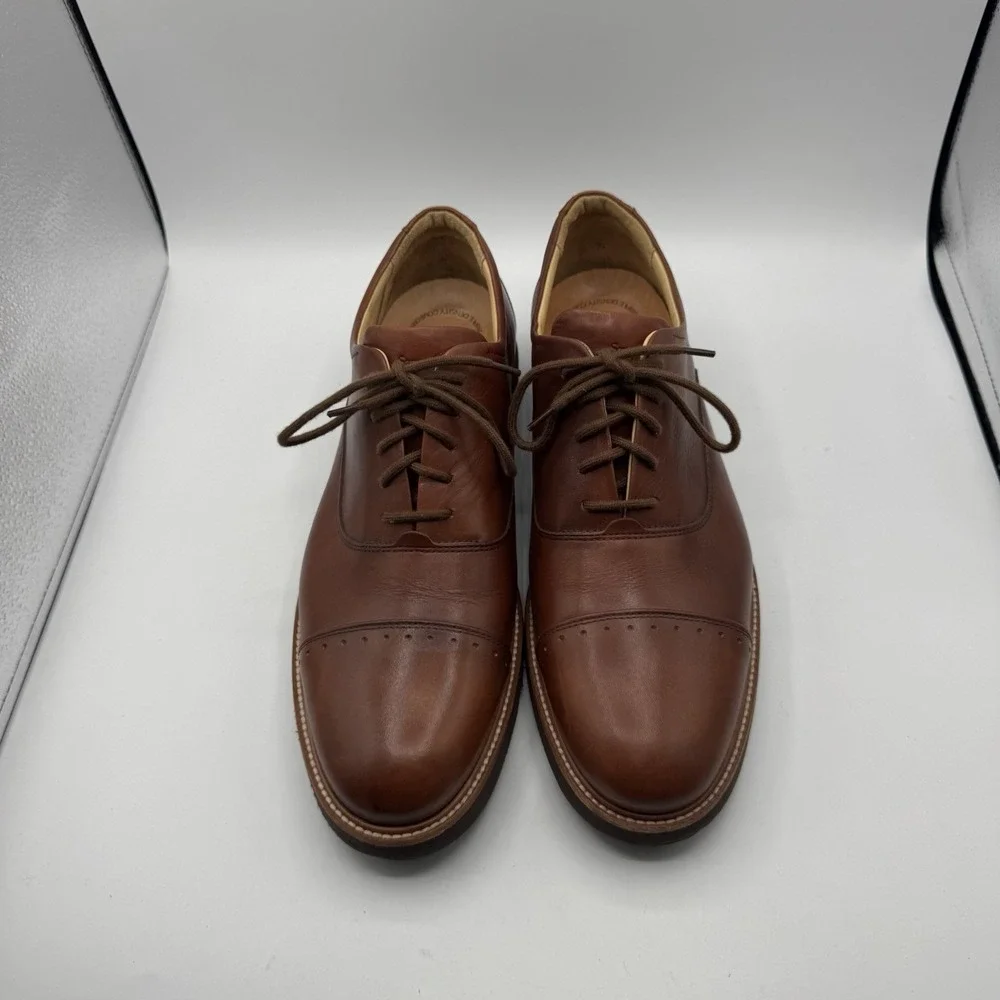 Samuel Hubbard Cap Toe Oxford Shoes Men 12M Brown Leather Vibram Portugal